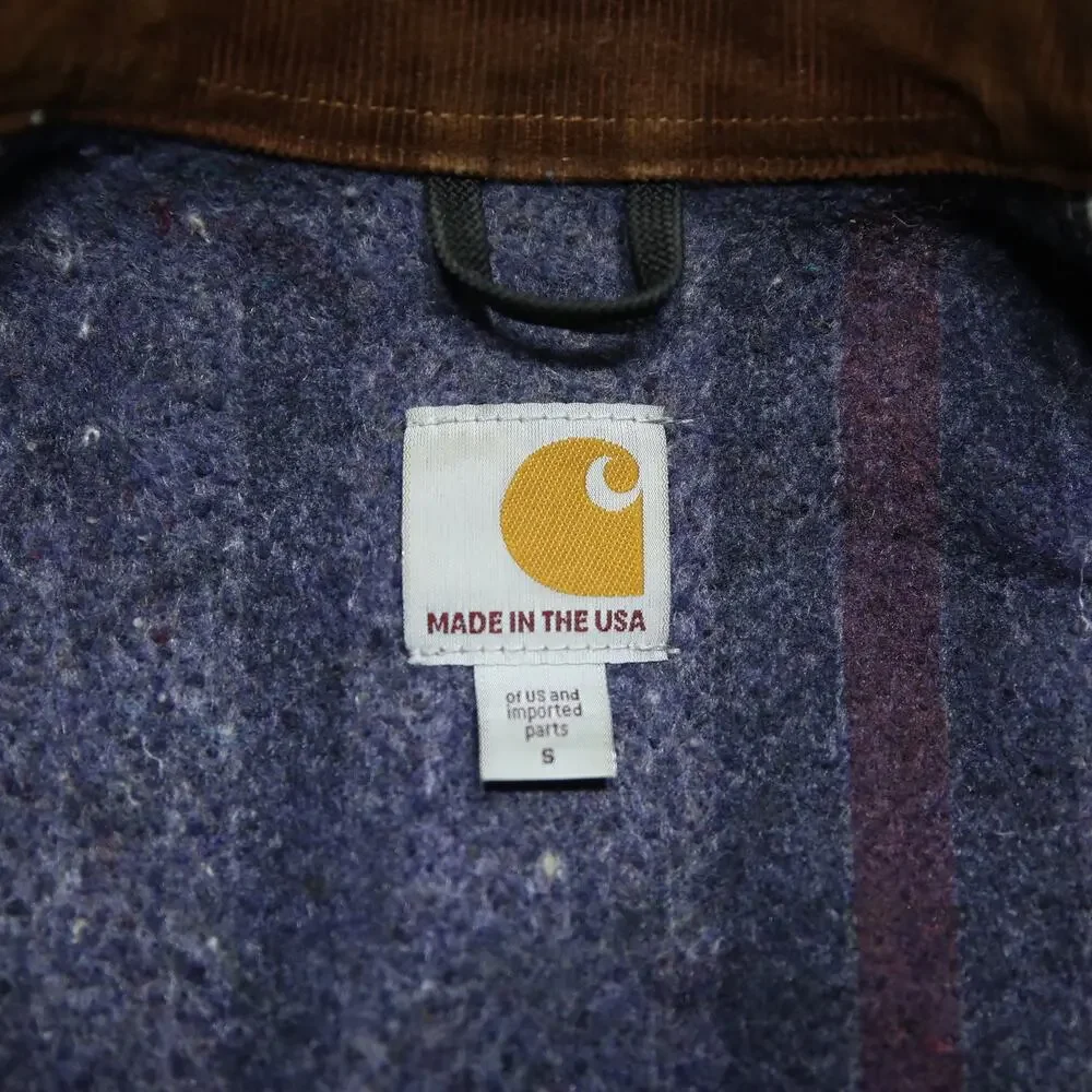 Vintage Carhartt J001 BRN Faded Brown Detroit Jacket Size Small - Picture 15 of 16